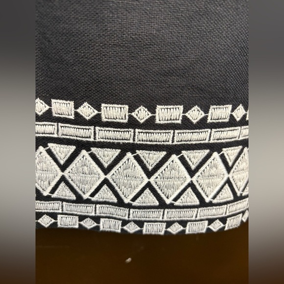 Kate Spade Skirt the Rules skirt Tribal Geometric embroidered trim sz 8 black - Picture 6 of 9